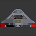 Futuristic White Spaceship 3D Model With Transparent Cockpit Blue Red Accents