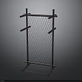Industrial Metal Frame Mesh Rack With Horizontal Bars And Support Base