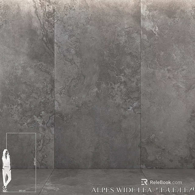 Gray Stone Texture Wall Components With Spliced Pattern And Modern Design 3d model 