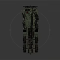 Military Green Heavy Duty Truck With Multiple Large Wheels And Cargo Container