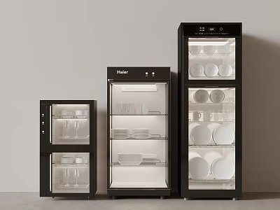 Haier Kitchen Appliances Various Sizes Glass Door Cabinets for Storing Plates Cups 3d model