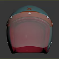 Teal And Red Helmet With Red X Logo Orange Strap Metal Buckles And Red Lining