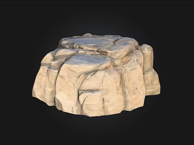 Natural Stone and Wood Decorative Structure with Textured Surface and Organic Design 3d model