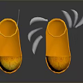 Orange Winged Shoes with Intricate Pattern Design for Daily Living Essentials 3d model