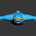 3D Rendered Blue Cartoon Bear Wearing Colorful Headphones With Arms Outstretched On Dark Background