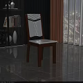 Modern Wooden Dining Chair With White Backrest And Seat In Stylish Interior Design