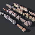 Traditional European style Architecture With Row Residential Buildings And Diverse Roof Designs