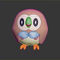 Cute Cartoon Owl Figure With Round Design Big Eyes Red Beak And Light Brown Body