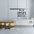 Modern Reception Desk Lobby Bar 3d model
