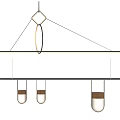 Modern Linear Chandelier With Metal Frame Wooden Shades And Warm LED Lighting For Dining Room