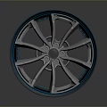 Stylish Blue Metallic Automotive Wheel With Modern Spoke Design And Glossy Rim