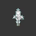 White Haired Game Character With Ornate Headdress And Decorative Outfit
