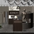 Elegant Modern Women Clothing Store Exterior Design With Unique Artistic Decorations And Stylish Mannequin Displays