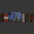Multiple Red Gray Orange Rustic Industrial Storage Drums With Blue Cloth Covered Equipment