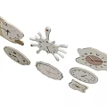 Cream wind clock wall clock 3d model