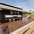 Modern Architecture Seaside Catering Architecture 3d model