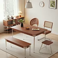 Modern Minimalist Dining Chairs With Wicker Back And Upholstered Seat For Wooden Table Setting
