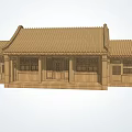 Ancient Chinese Architecture Wooden Structure With Carved Windows And Overhanging Eaves