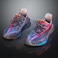 Modern Stylish Knit Sneakers with Red Laces and Blue Sole Texture Design