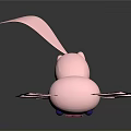 Cute Pink Axolotl Cartoon Character With Smiling Face Blue Eyes And Frilly Gills