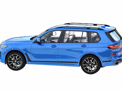 Blue SUV Car With Sleek Exterior Design Roof Rack And Sporty Wheels 3d model
