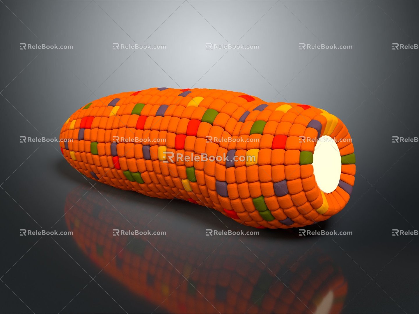 Modern corn corn cartoon corn cartoon food 3d model