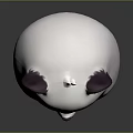 Cute 3D Panda Game And Movie Character With White Body Purple Ears Green Eyes