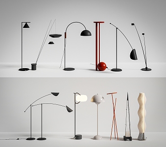 Modern floor lamp combination 3d model