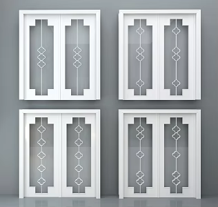 New Chinese Style sliding door sliding door kitchen door balcony door sliding door 3d model