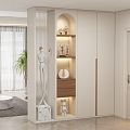 Modern Cream Style Entrance Cabinet 3d model