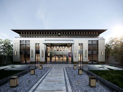 New Chinese-style Sales Office Building model