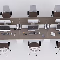 Office Office Desk and Chair Computer Chair Card Seat Computer Ornaments 3d model