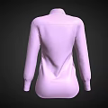 Light Purple Long Sleeve Collared Shirt With Buttoned Front Chest Pockets And Cuffed Sleeves