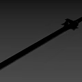 Intricate Design Sword With Black Hilt Silver Guard And Slender Blade