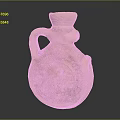 Furniture Display With Ancient Terracotta Vase Featuring Carved Patterns