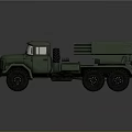 Green Military Truck Mounted With Multiple Tube Rocket Launcher Weapon System