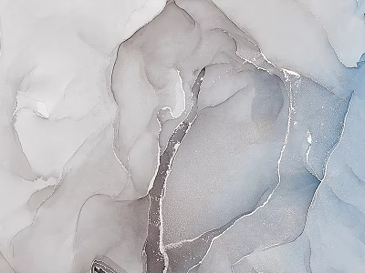 Abstract Ink Artwork With Gray Blue Fluid Textures And White Streaks 3d model