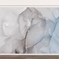 Abstract Ink Artwork With Gray Blue Fluid Textures And White Streaks