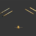 Gold Eagle Head Jewelry Pendants With Round And Heart Shaped Designs