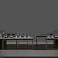 Retail Display Cases And Shelves With Glass Doors Wooden Base And Metal Frame