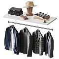 Versatile Clothes Collection Featuring Hanging Folded Coats Shirts Suits Bags Shoes
