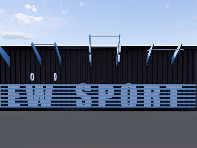 Modern fitness equipment fitness wall 3d model