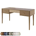 Modern Wooden Desk Interior Design With Drawers And Slim Gold Legs