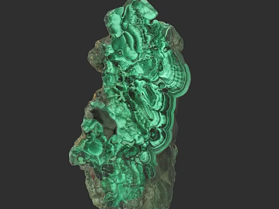 Natural Green Malachite Gemstone For Unique Jewelry Making With Intricate Texture 3d model