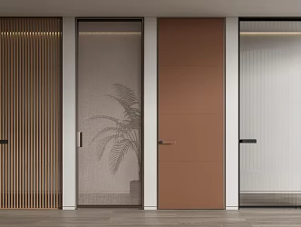 Modern swing door single door glass door grille door silk glass door sliding door 3d model