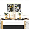 Light Luxury Tableware Dining Tableware Combination 3d model