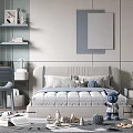 Modern Kids Room Interior Design With Bed Shelves Toys And Rug
