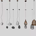 Modern chandelier simple bedside small chandelier 3d model