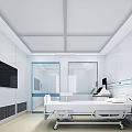 Modern Hospital Outpatient Clinic Interior With Bed TV And Equipment