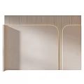 Modern Minimalist Wall Design With Linear Patterns Built in Lighting And Curved Panels 3d model